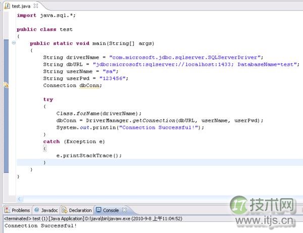 通过引进SQL Server 2000驱动的jar包连接SQL服务器