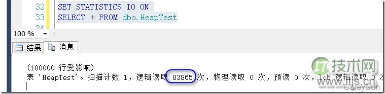 SQL Server堆表Forwarded Record对IO性能的影响及解决办法