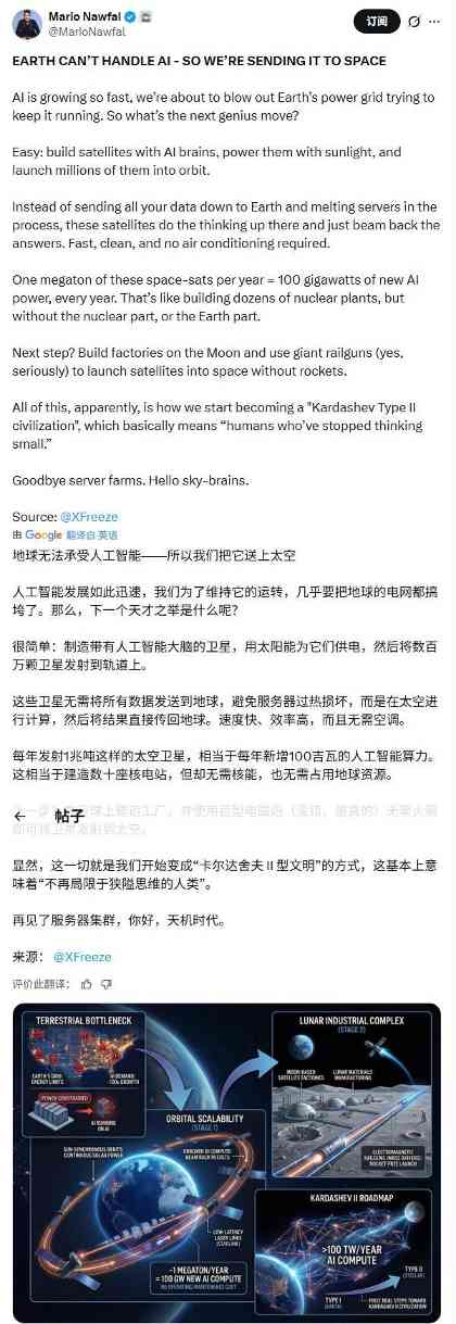 太空算力革命：月球电磁炮推动AI文明跃迁