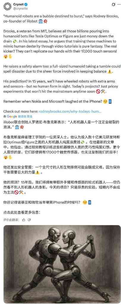 人形机器人泡沫破裂？专家警示行业隐忧