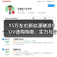 15万左右新能源硬派SUV选购指南，实力与个性兼得