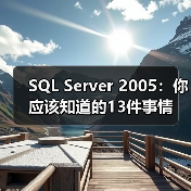 SQL Server 2005:你应该知道的13件事情 SQL Server 2005:你应该知道的13件事情