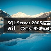 SQL Server 2005报表设计:最佳实践和指导(1) SQL Server 2005报表设计:最佳实践和指导(1)