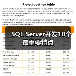 SQL Server开发10个最重要特点 SQL Server开发10个最重要特点