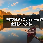 把数据从SQL Server输出到文本文件