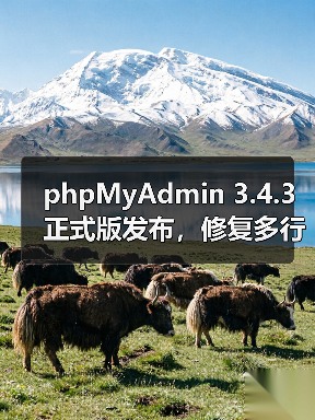 phpMyAdmin 3.4.3正式版发布,修复多行更新等核心问题 phpMyAdmin 3.4.3正式版发布,修复多行更新等核心问题